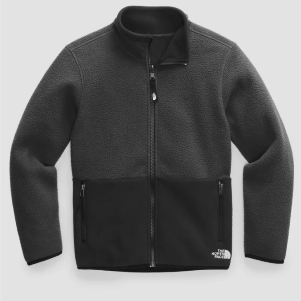 The North Face Kids' Charcoal Gray Reversible Full-Zip Fleece Jacket